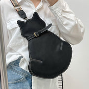 Cute Cat Shaped PU Leather Sling Bag Ladies Crossbody Shoulder Bag