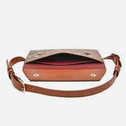 Clamshell Style Waist Bag Envelope Plaid Leather Purse For Women