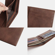 Slim Engraved Leather Wallet Bifold Front Pocket Wallet Gift for Men