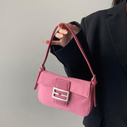 Shoulder Bag For Women Vintage Matte Pink Elegant Handbag