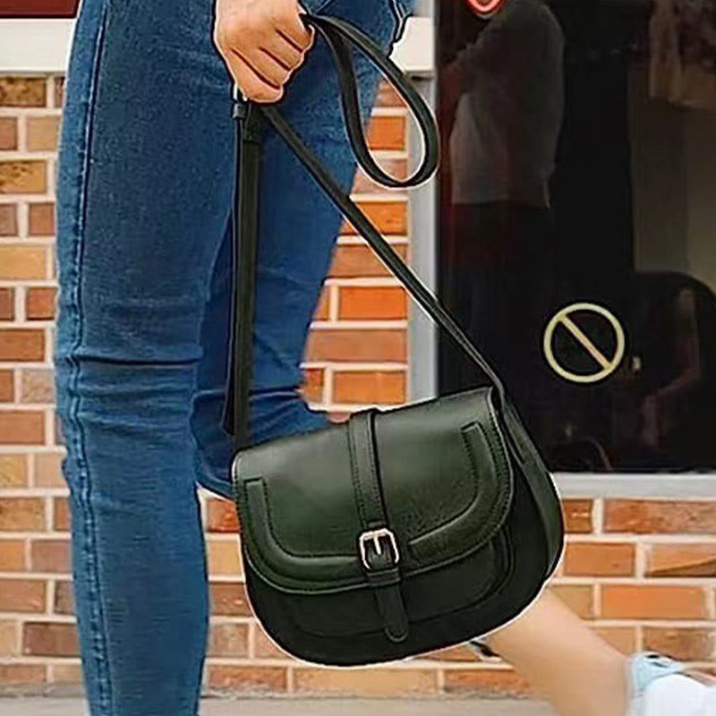 Elegant Saddle Bag Simple Magnetic Buckle Dating Bag For Women