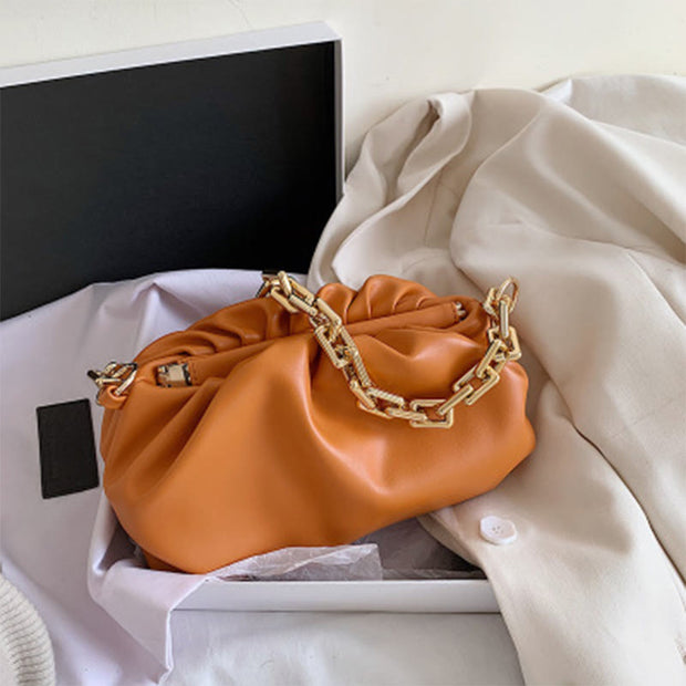 Soft Leather Underarm Bag For Women Simple Chain Shoulder Bag