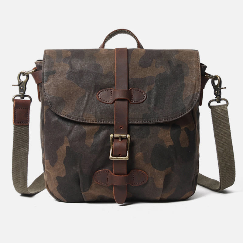 Camouflage Color Crossbody Bag Travel Canvas Messenger Purse For Men