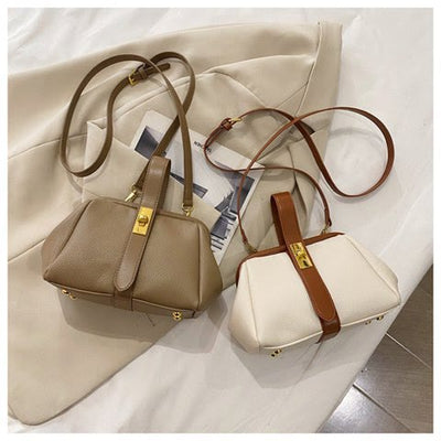 Buckle Phone Bag For Women Elegant Leather Handbag Crossbody Bag