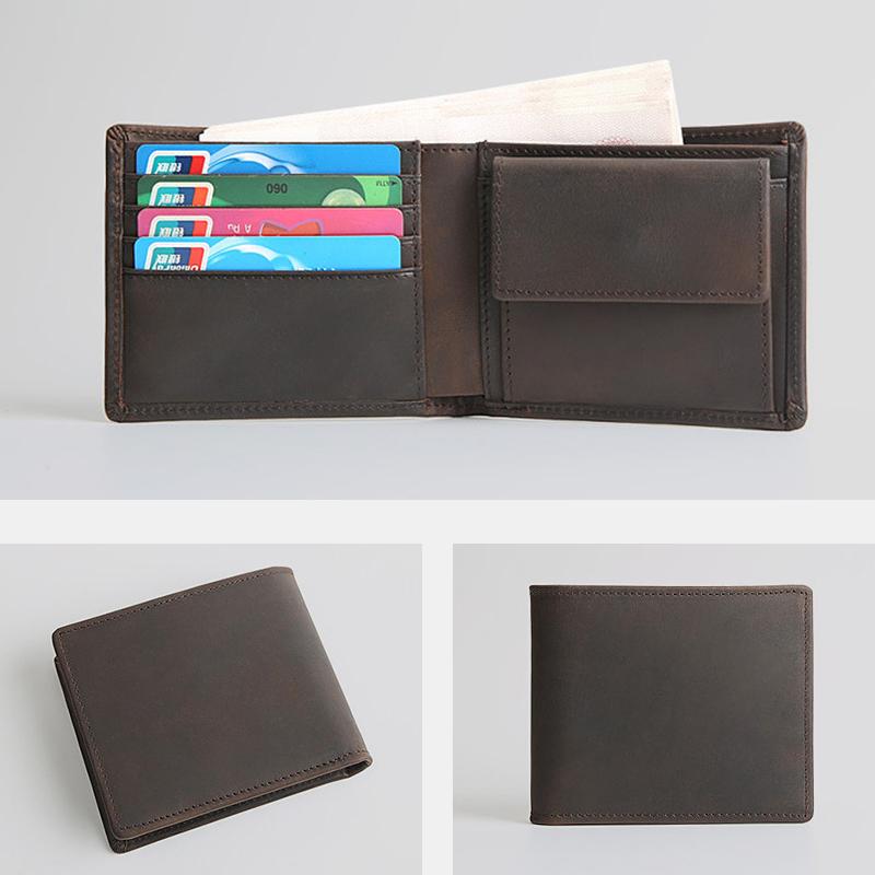 Genuine Leather Casual Bifold Vintage Wallet