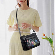 Women Multi-pocket Floral Crossbody Bag Roomy Shoulder Handbag Purses