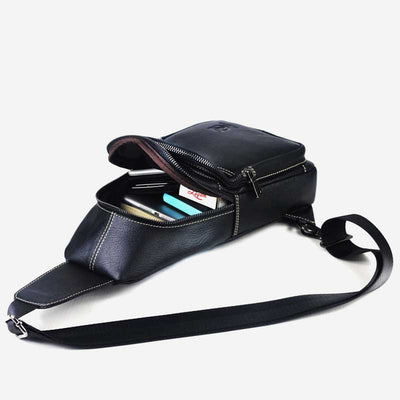 Large Capacity Genuine Leather Sling Bag