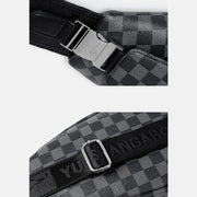 Limited Stock: Double Layer PU Leather Sling Bag Plaid Crossbody Bag