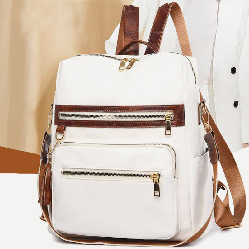 Functional Small Leather Backpack Shoulder Bag Daypack for Women Girls