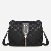 Nylon Crossbody Bag For Women Triple Compartment Elegant Shoulder Bag