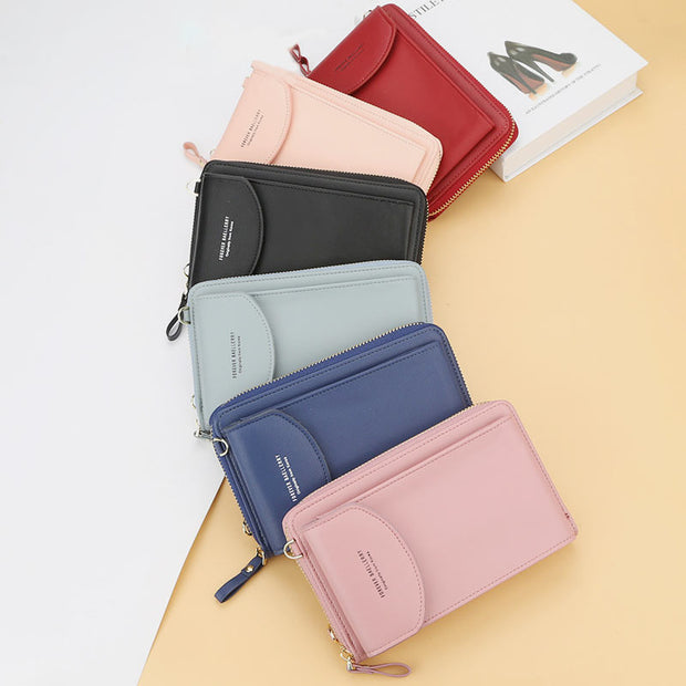 Large Capacity Elegant Long Crossbody Wallet With Phone Position