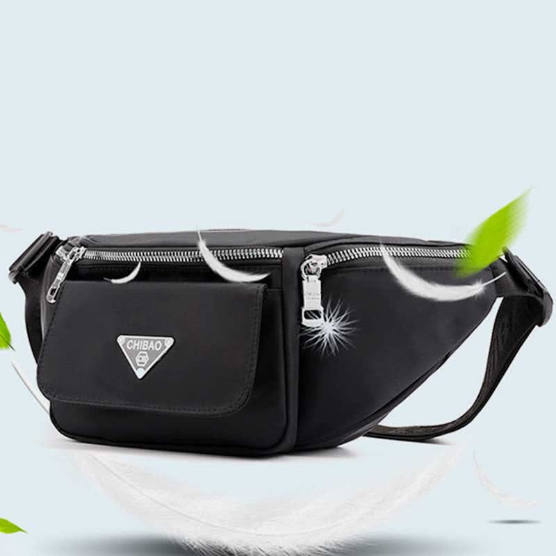 Multi-Pocket Nylon Waist Bag Lightweight Multi-Carry Chest Bag Waist Pack