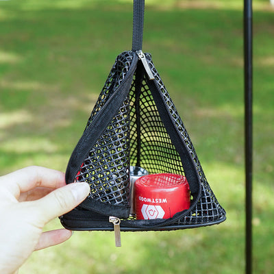 Storage Bag For Outdoor Camping Triangle Folding Net Storage Basket