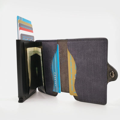 RFID Mini Slim Wallet With Metal Card Case