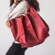 Vintage Oil Wax Leather Large Capacity Tote Bag