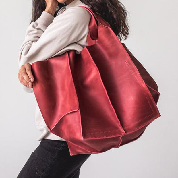 Vintage Oil Wax Leather Large Capacity Tote Bag