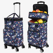 Telescopic Rod Rolling Tote Bag Folding Heat Preservation Shopping Cart