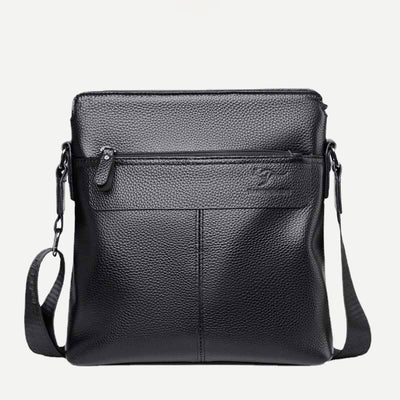 Messenger Bag for Men Lychee Pattern Genuine Leather Business Backpack