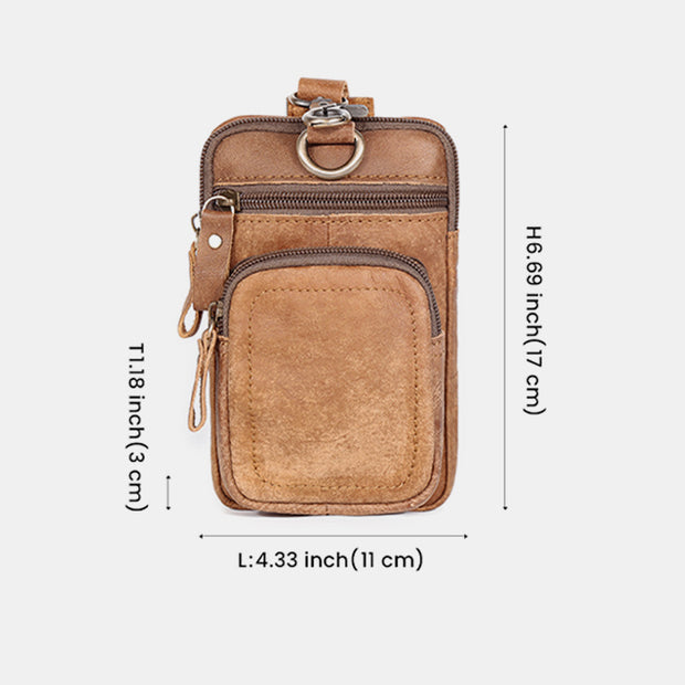 Retro Genuine Leather Business Waist Bag