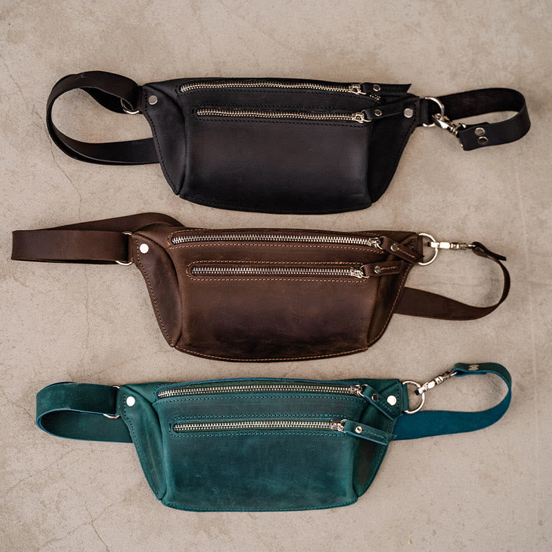 Belt Bag for Women Men Outdoor Double Zipper Waist Bag Chest Bag