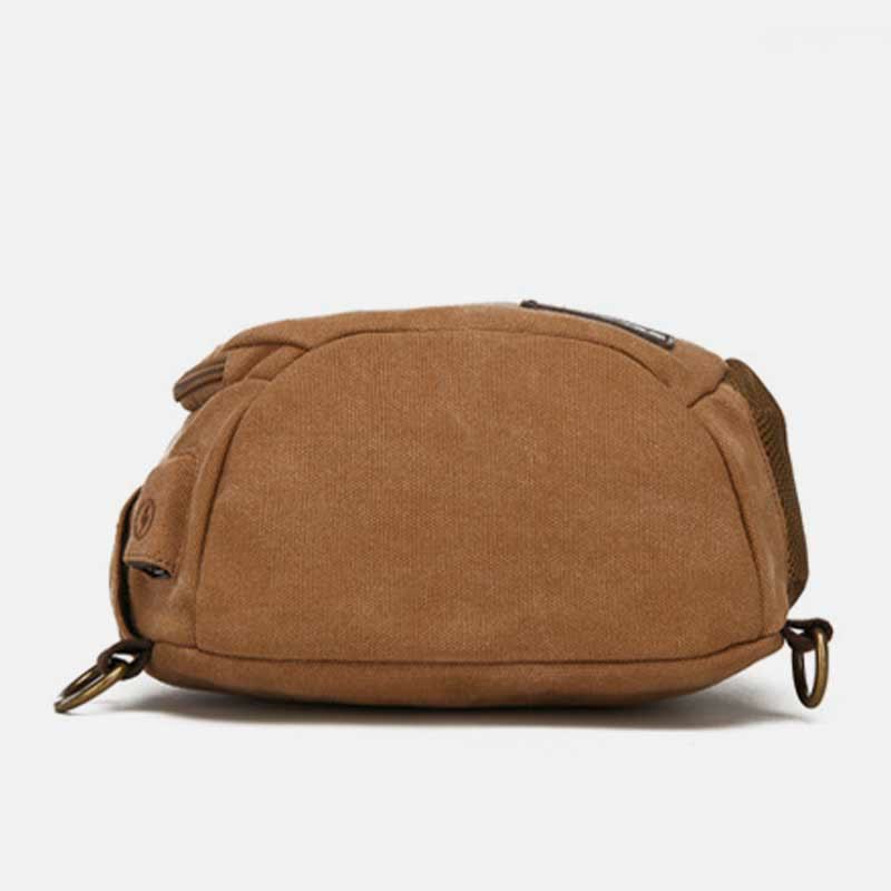 Canvas Chest Bag Men Minimalist Travel Large Sling Bag