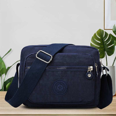 Waterproof Double Compartment Crossbody Bag Purse with Adjustable Shoulder Strap