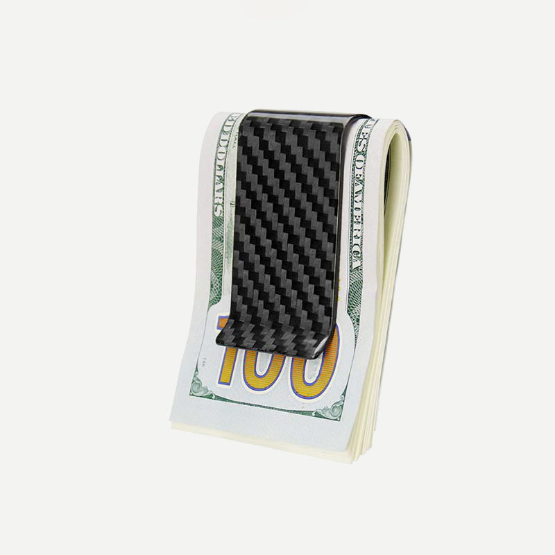 Slim Carbon Fiber Money Clip Minimalist Wallet Business Card Holder