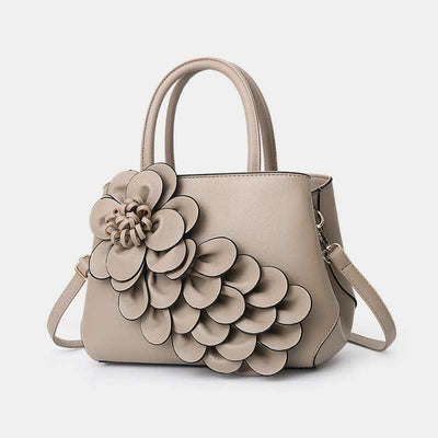 Women's Floral Elegant Shoulder Bag Vegan Leather Handbag Satchel Purses