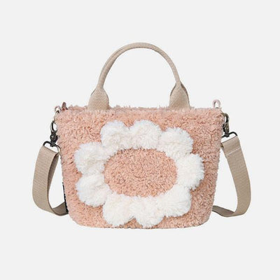 Large Capacity Cute Lamb Hair Tote Crossbody Bag