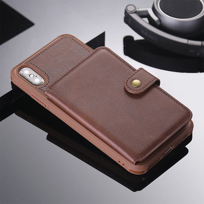 Multi-Slot Leather Wallet Case for iPhone Samsung