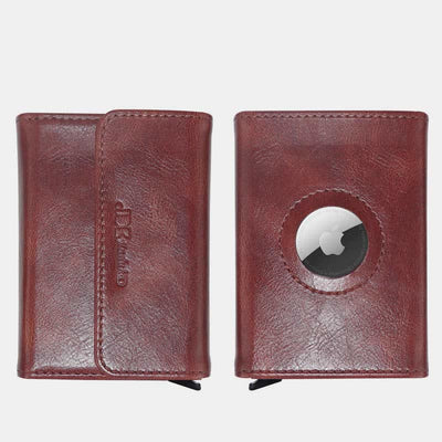 Minimalist Pop Up Cards Leather Wallet RFID Blocking Airtag Card Case