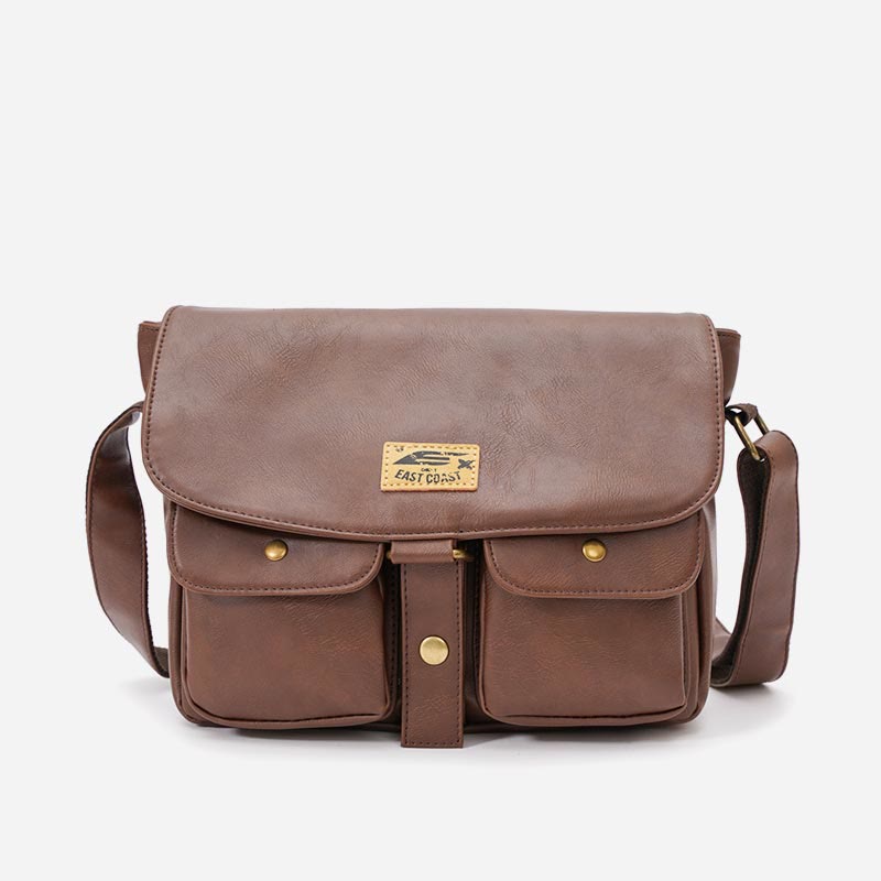 Messenger Bag for Men Classic Large Capacity PU Laptop Crossbody Bag