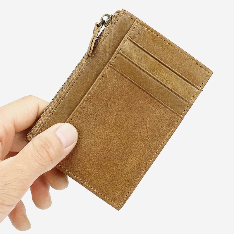 Retro Large Capacity Genuine Leather Business Card Holder