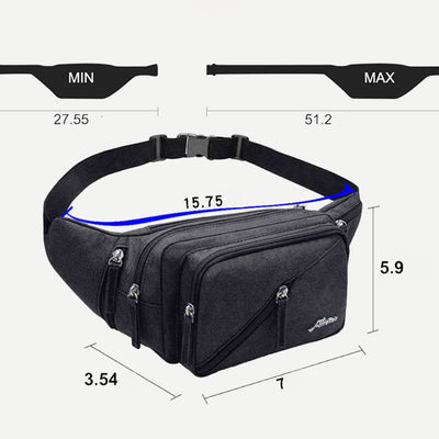 Unisex Waist Bag Lightweight Multi Pocket Chest Bag Crossbody Bag