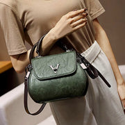 Retro Genuine Leather Women Handbag Top Handle Satchel Small Crossbody Bag