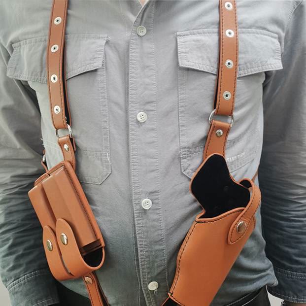 Leather Underarm Concealed Holster Adjustable Pocket Shoulder Armpit Bag