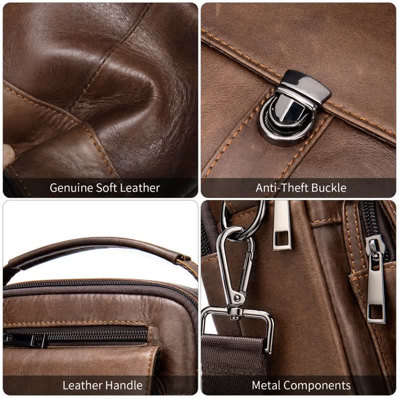 Large Capacity Retro Genuine Leather Crossbody Bag