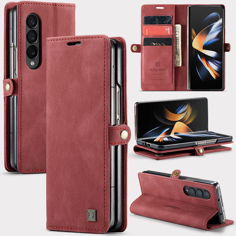 Folding Abrasive Leather Phone Case Magnetic Suction Protective Case