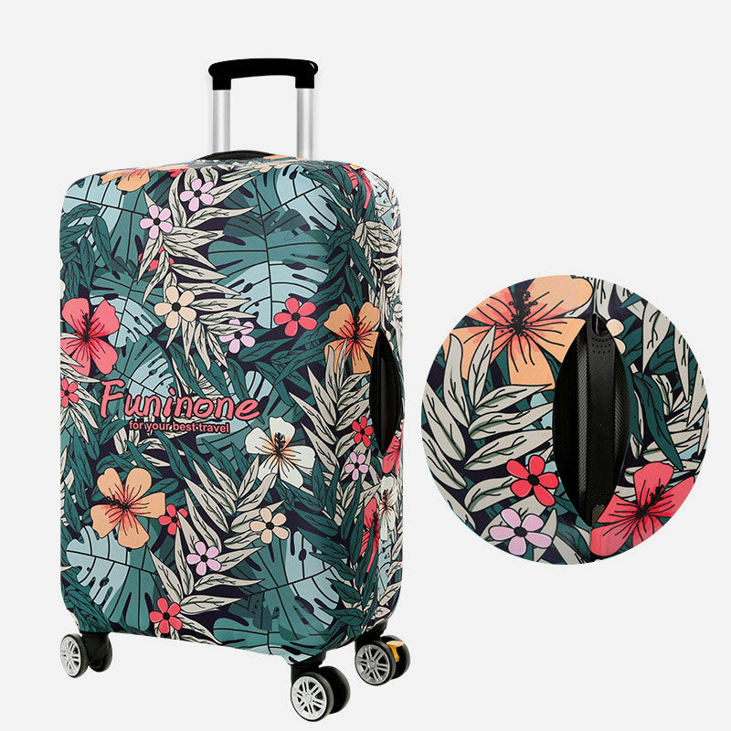 Elastic Polyester Luggage Cover Thicken Floral Protective Cover For Travel