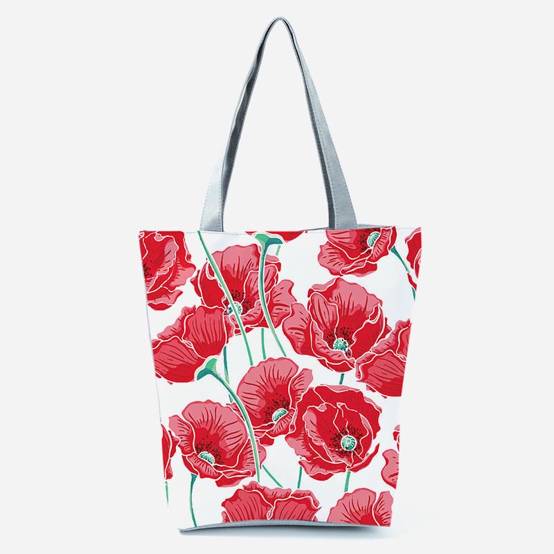 Tote Bag For Women Floral Print Large Capacity Shoulder Bag