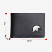 Anti-theft RFID Blocking Leather Front Pocket Wallet with Airtag Holder