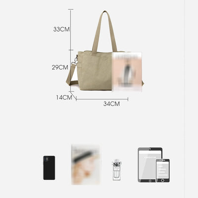 Triple Compartment Tote Travel Shopping Canvas Bags Purses