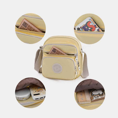 Nylon Crossbody Belt Bag for Women Multi-pocket Travel Shoulder Purse