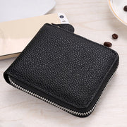 Short Gentle Purse Bifold Genuine Leather Zipper Wallet For Men