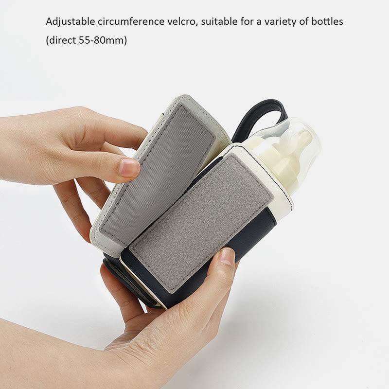 Water Bottle Carrying Case For Baby Portable Leather Adjustable Heating Cup Set