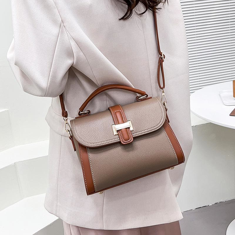 Top-Handle Bag for Women PU Leather Minimalist Crossbody Shoulder Bag