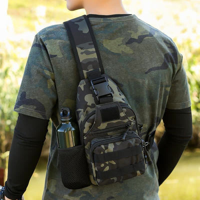 Tactical Military Lightweight Sling Bag Multi-Pocket Crossbody Pack with USB Charging Port