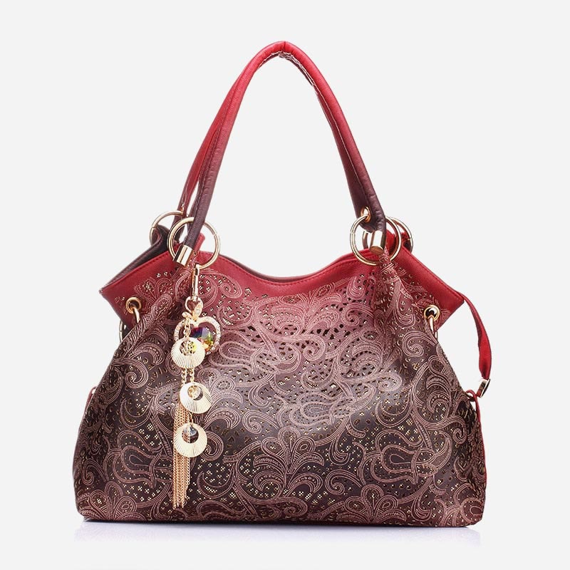 Tote Bag for Women Luxury Elegant Floral Printing Peacock Handbag