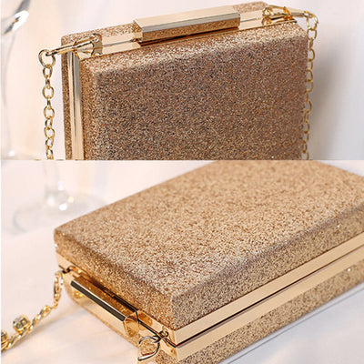 Evening Bag For Women Rhinestone Chain Portable Crossbody Square Handbag