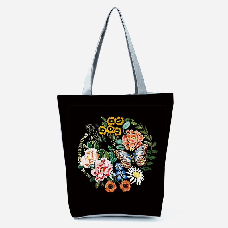 Tote Bag For Women Floral Print Large Capacity Shoulder Bag